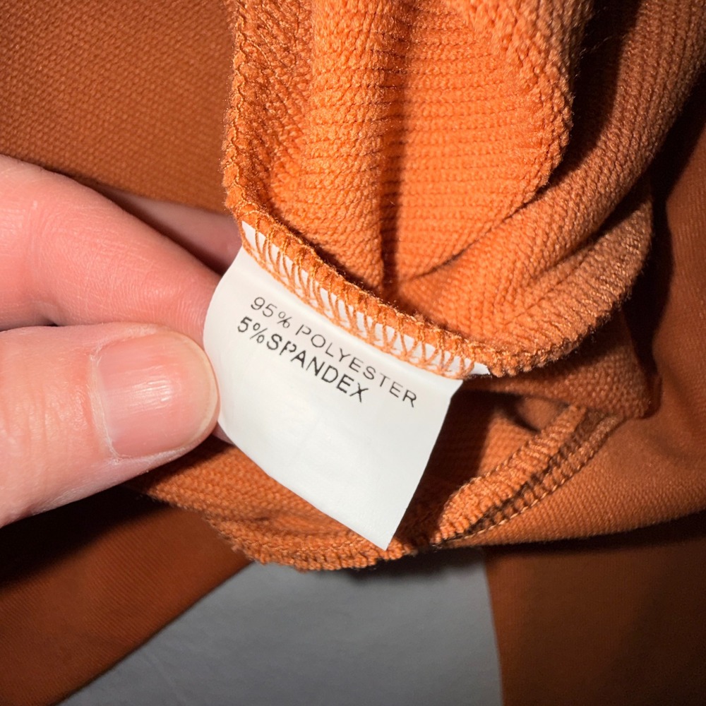 Scacto Track Jacket Womens Large Orange Excellent Full Zip Mock Neck Lightweight - Picture 7 of 7